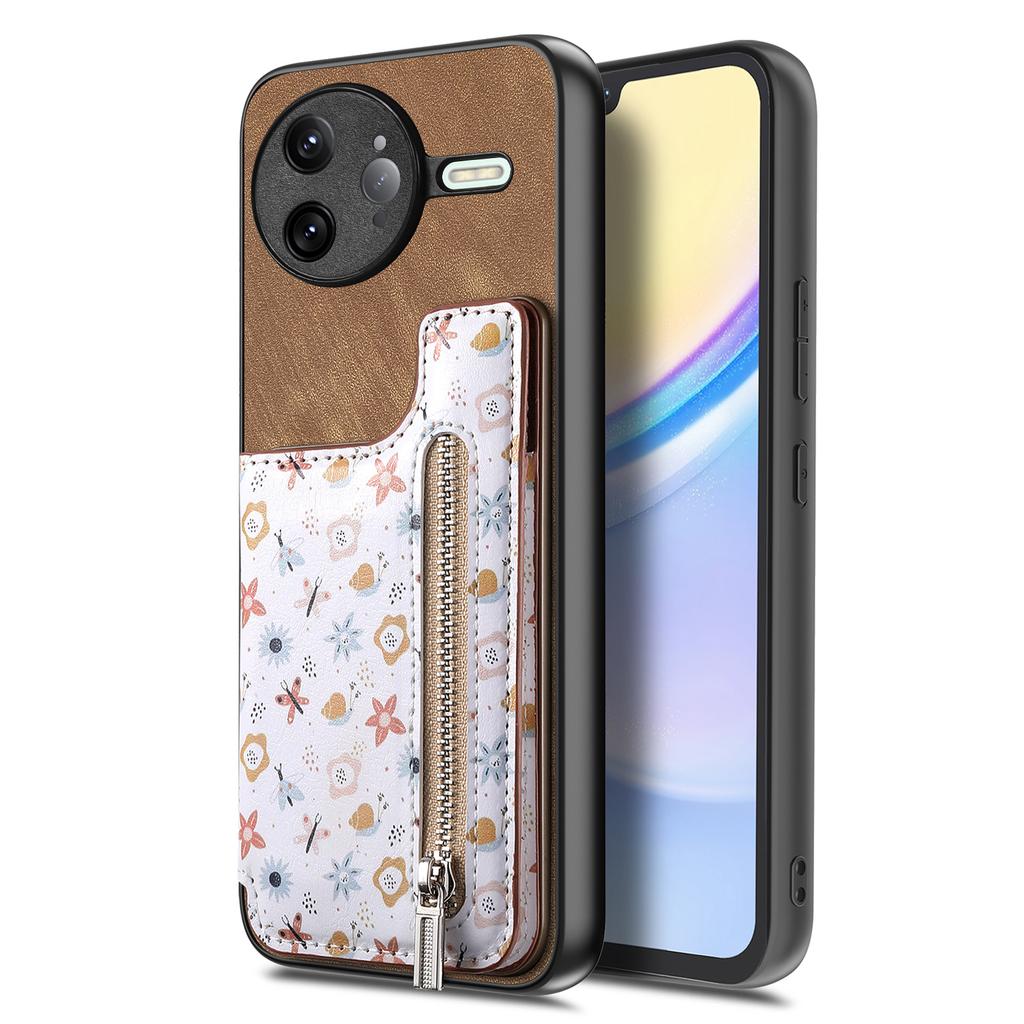 For Xiaomi Poco F7 Ultra 5G/Xiaomi Redmi K80 Pro 5G Leather Phone Cover with RFID Blocking Zipper Card Bag Kickstand