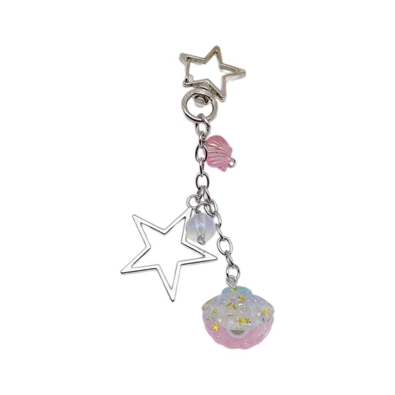 Star Heart Bowknot Pendant Phone Charm Hangings Rope Sweet Phone Chain Strap Bag Decoration Lanyard Keychain Accessory