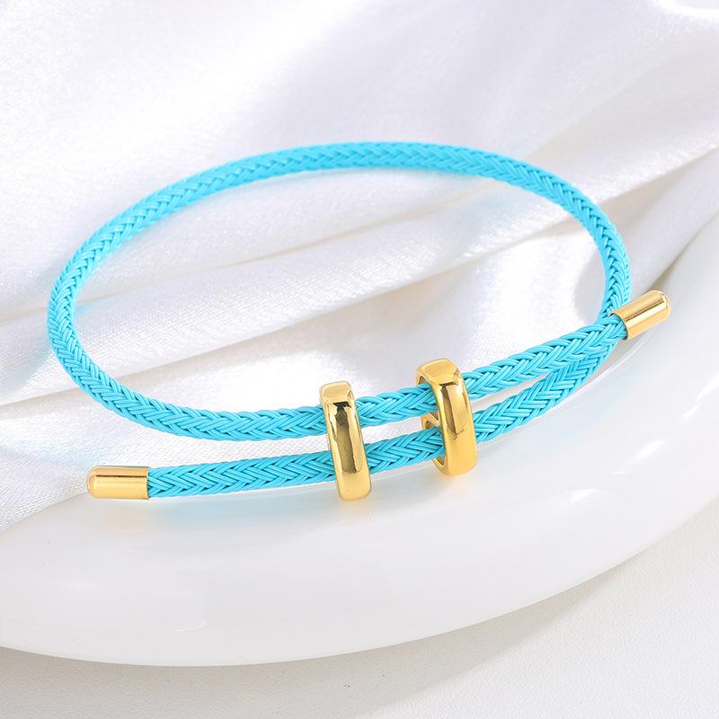 Titanium steel waterproof and sweat-proof pig nose hand rope adjustable I-shaped buckle steel wire multicolored rope D hard gold red rope