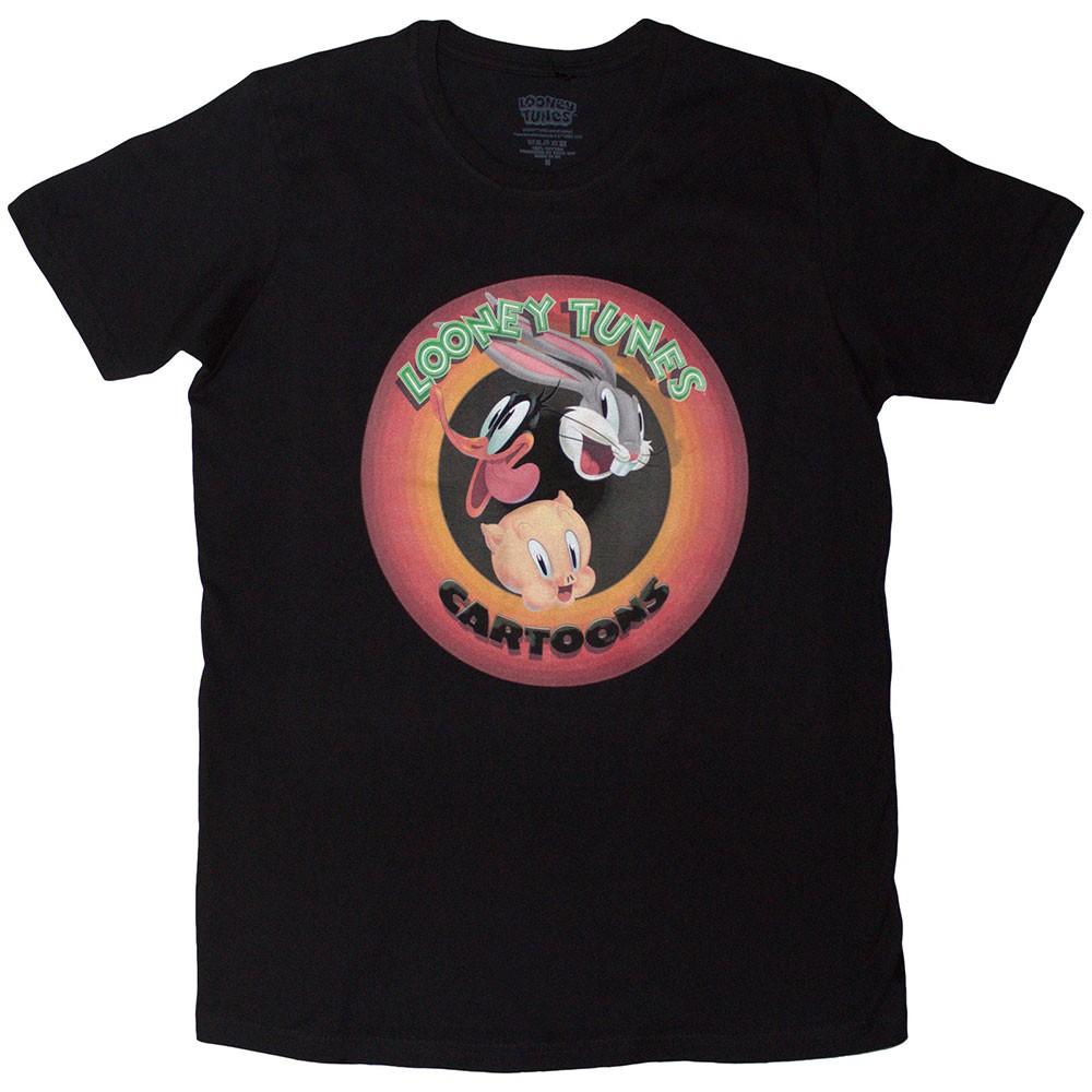 Looney Tunes Unisex T-Shirt: Cartoons (Black) (Medium) S