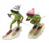 Decorative Winter Figurine of a Frog On Skis Funny Gift