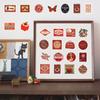 63PCS Red Vintage Stickers - Retro Charm Decor for Notebooks, Phones & DIY Projects AnimeWorlds Store