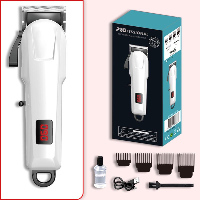 Wireless Digital Display Hair Clipper - Rechargeable Electric Barber Tool for Salon & Home Use