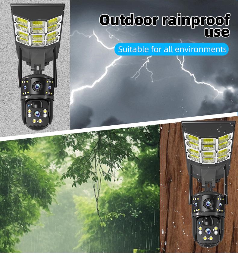 Solar-Powered 4G Outdoor Security Camera with Dual Lens, Waterproof Panoramic HD, and Full-Color Night Vision