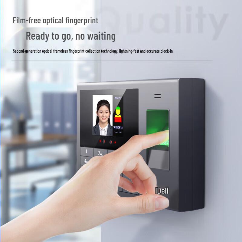Deli 3765 Face & Fingerprint Time Attendance Machine CN plug (adapter included)