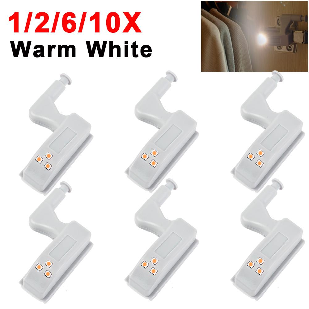 10/1Pcs Universal LED Inner Hinge Lamp Under Cabinet Light Wardrobe Cupboard Sensor Lights For Bedroom Kitchen Closet Night Lamp