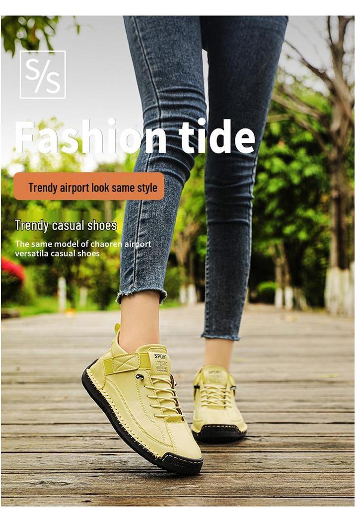 New 2026 Korean Style Handmade Women's Breathable High-top Casual Boots