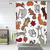 Squirrels In Fall Doodle Shower Curtain Bathroom Polyester Waterproof Bath Curtains With Hooks