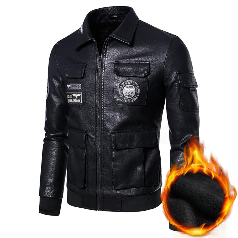 Осень и зима Новая мужская куртка Повседневная кожаная куртка Мужская куртка Locomotive — фото 2