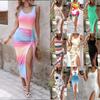 New Summer Waist Sexy Split Fork Medium and Long Vest Dress Women's Clothing