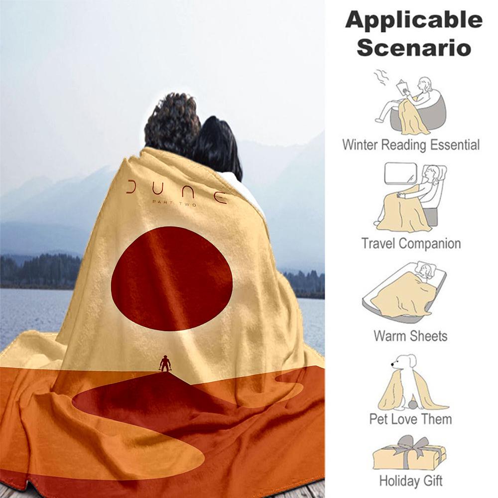 1pc Dune Part Two Outdoor Flannel Blanket Soft Plush Decor for Picnics, camping,Bedroom, Playroom, or Lunch Break, Perfect Gift