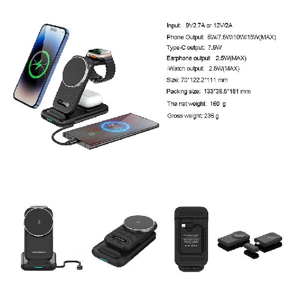 Five In One Wireless Charging Stand For Phones And Watches