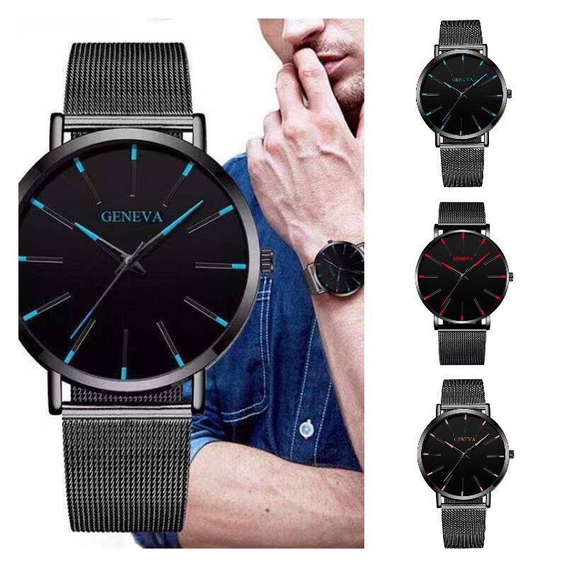 Wrist Quartz Analog Watch Men Stainless Steel Buckle Casual Pendant Accessories