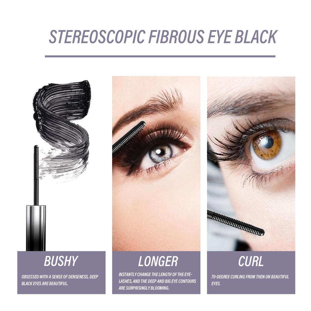 OUHOE Curling Mascara, Lengthens Black Eyelashes, Extends and Curls Lashes, Waterproof and Voluminous, Long-lasting, Smudge-resistant, 4g