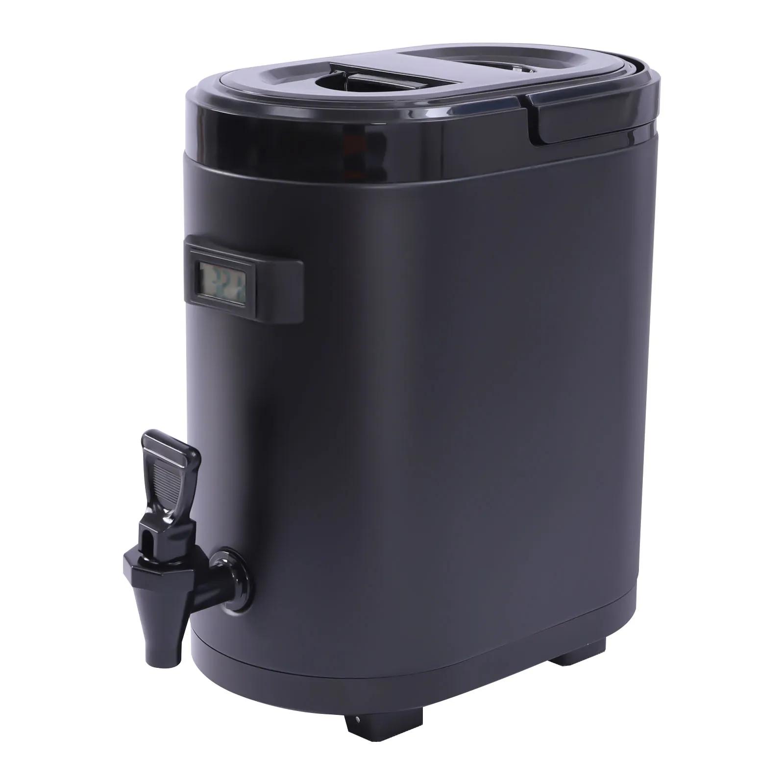 Insulated Beverage Dispenser 8L Stainless Steel Thermal Container Hot Cold Drink Dispenser for Coffee Tea  3L чёрный