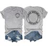 Men's and Women's Matching Fashion Casual Letter-Printed Round-neck Short-Sleeved T-Shirt Top