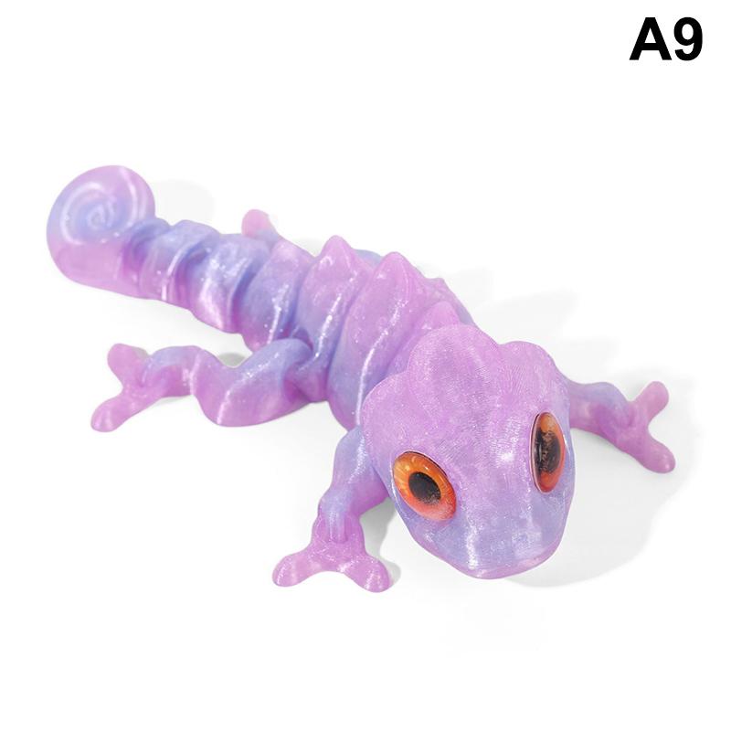 3D-utskrift Kameleonfigurer Multi-ledd Bevegelig Simulering Øyne Drage Ornament For Hjem Tilbehør Barn Gaveleker