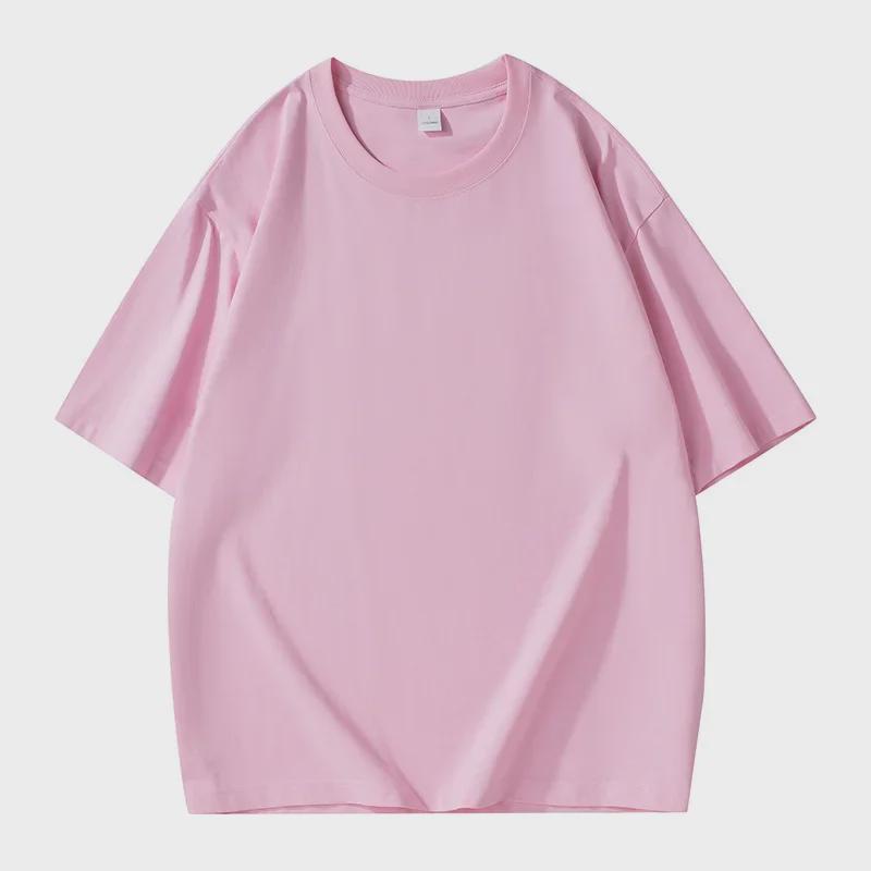 260G Lockerer Schnitt Kulturelles Hemd: Schwere Xinjiang-Baumwolle, Gedruckte Wörter, Überschnittene Schultern, Einfarbig, Rundhalsausschnitt, Anpassbares LOGO.