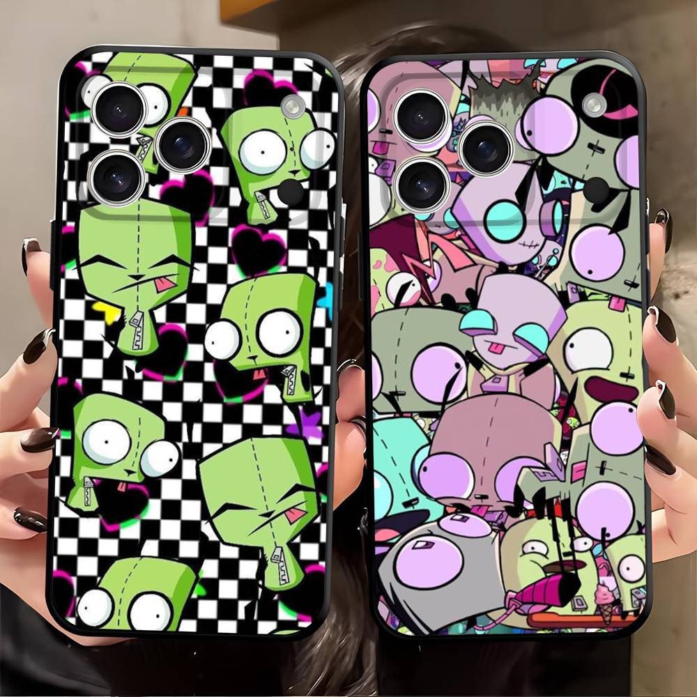 i-Invader Zim cartoon For Iphone 17 Air 16 Pro Max 15 14 13 Full Cover Anti-Shock MagSafe Cover