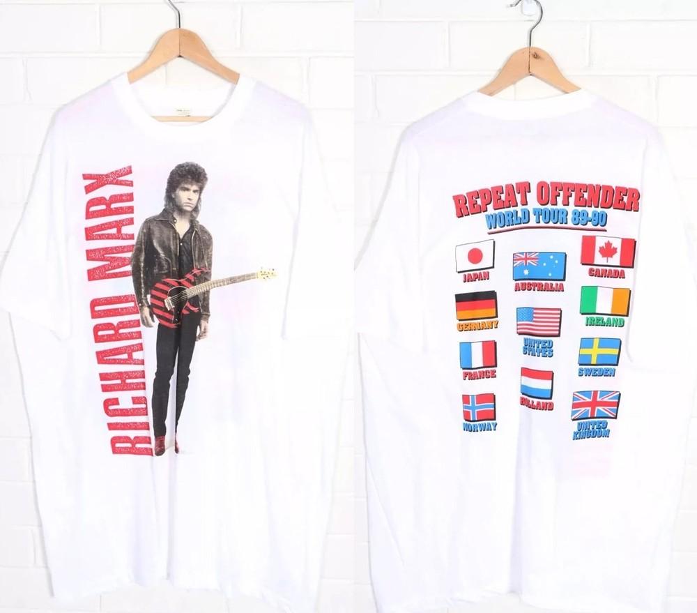 Vintage Richard Marx 1989 Repeat Offender World Tour T-Shirt 16D384 Unisex T-Shirt XXXXL