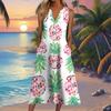 European and American summer new women's clothing, fashionable pocket V-neck striped sleeveless casual dress