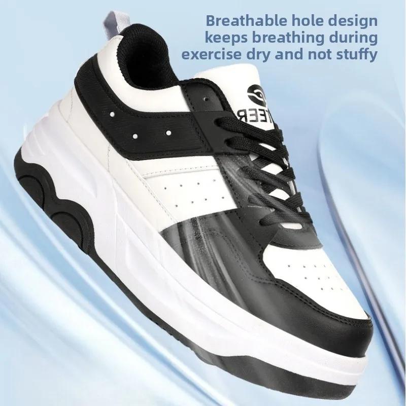 Chaussures de Patins à Roulettes à 6 Roues Baskets avec Roues Chaussures à Roulettes 2-en-1 Chaussures de Patinage à Roulettes Amovibles pour Patinage et Parkour