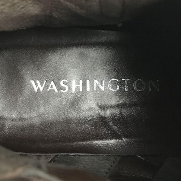 Ginza Washington Japan leather side zip short boots 23 dark brown heel(USED)