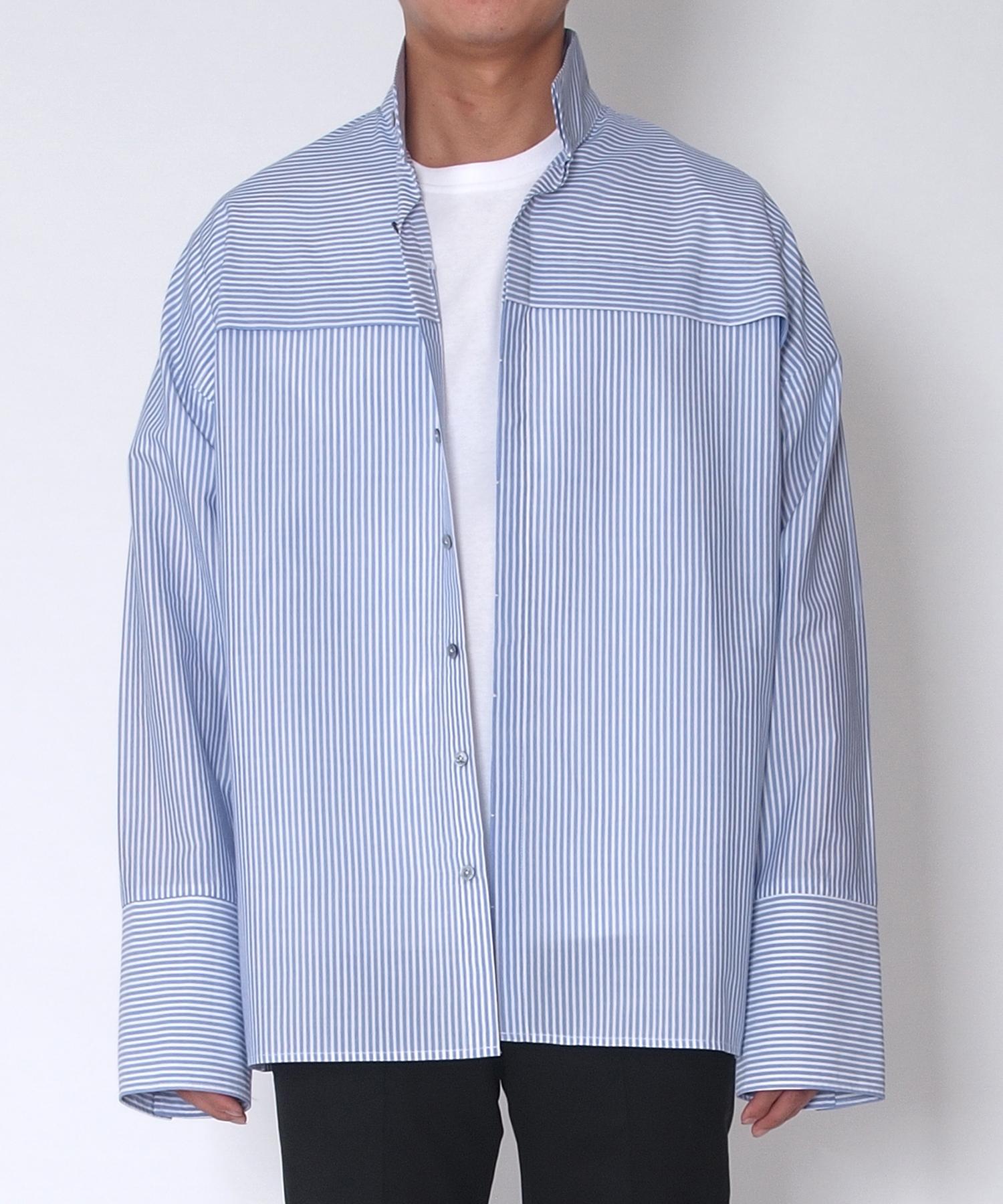 Pases High-Neck Striped Shirt - Blue Blue/Free