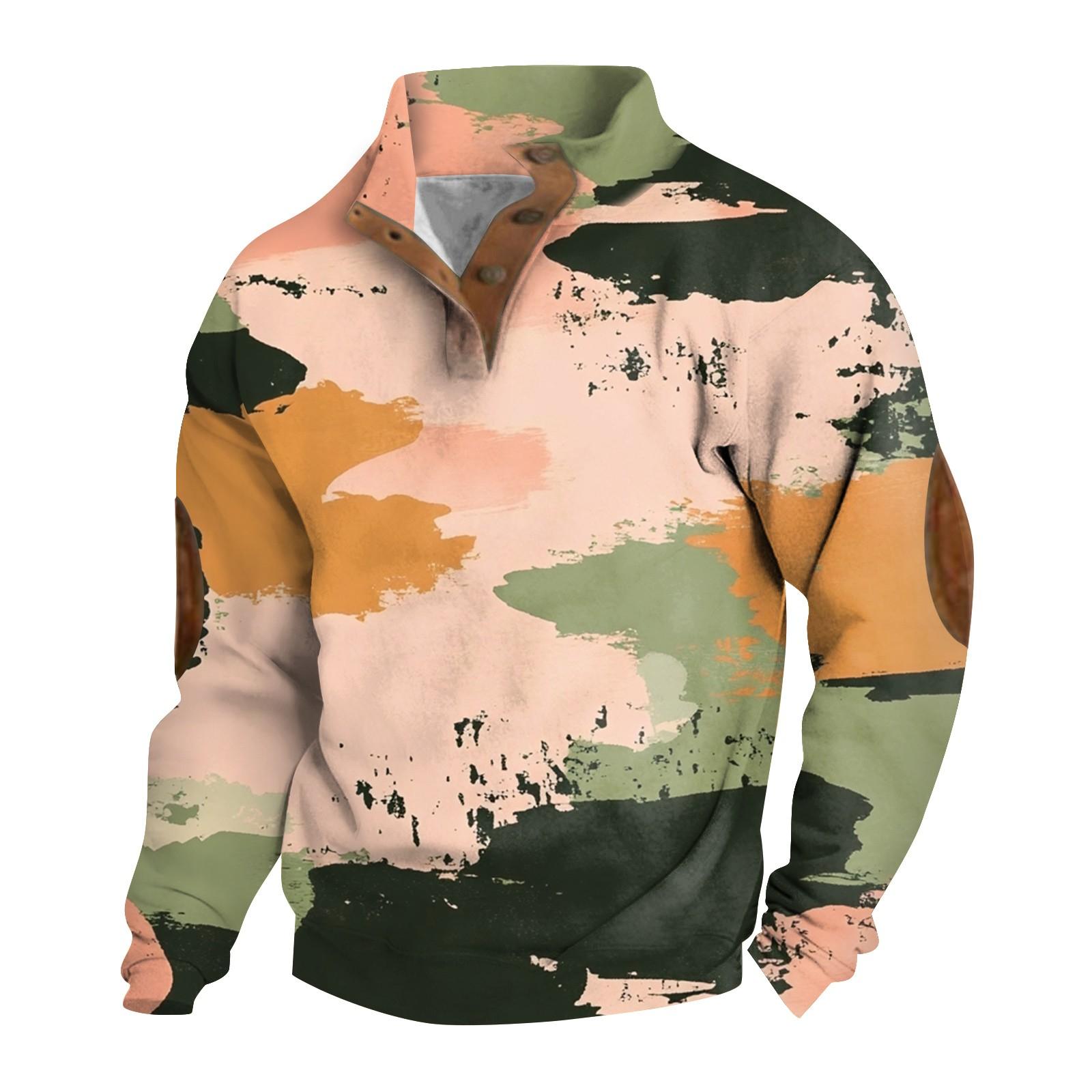 

Мужская толстовка с воротником-стойкой на открытом воздухе, повседневные свитера, топы XL оранжевый