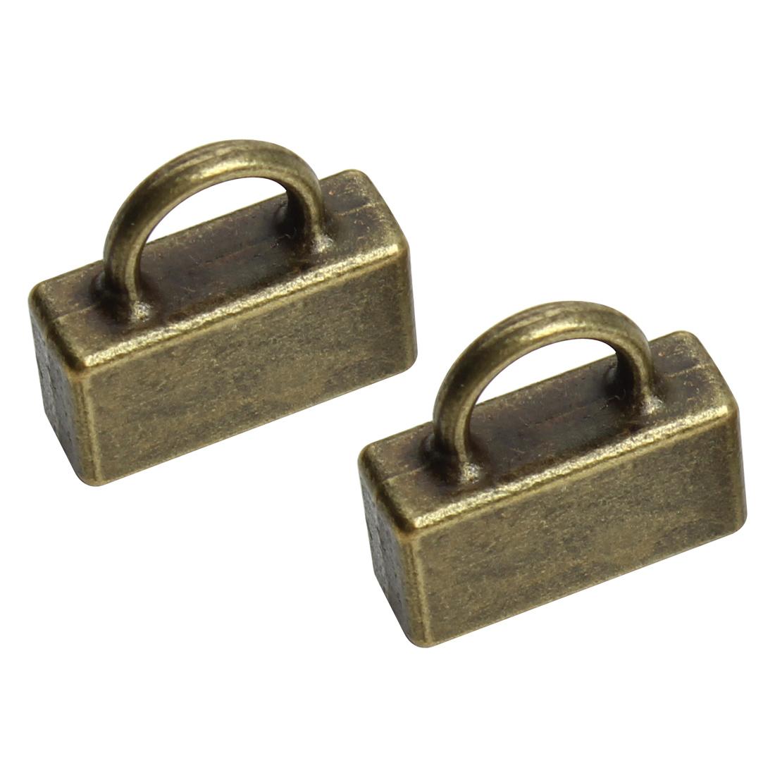 

20pcs Alloy Metal End Caps Crimp Buckle With Loop For Jewelry Making Flat Leather Cord End Clasps DIY Bracelets Connector 10x2mm 20pcs античный бронзовый