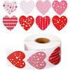 800 Pieces Valentine's Heart Roll Stickers for Kids Red Heart Shaped Sticker Heart Labels Stickers Colorful Love Decorative Sticker Craft Project Art 