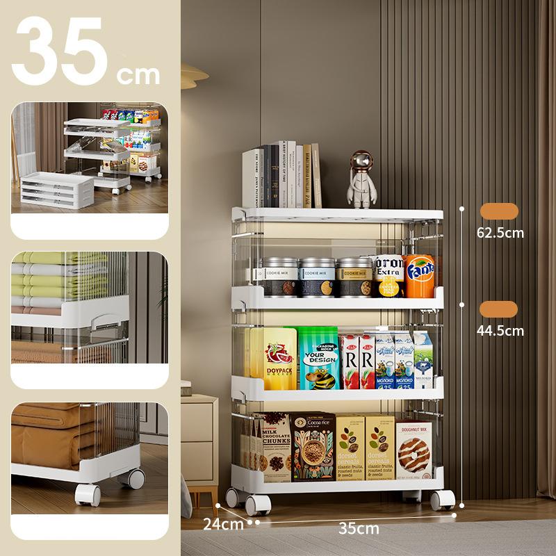 

Складная полка для хранения, не требующая сборки, многоцелевая стойка-органайзер для кухни, гостиной, детских игрушек, одежды, домашнего хранения, компактный дизайн 35cm-3Layer