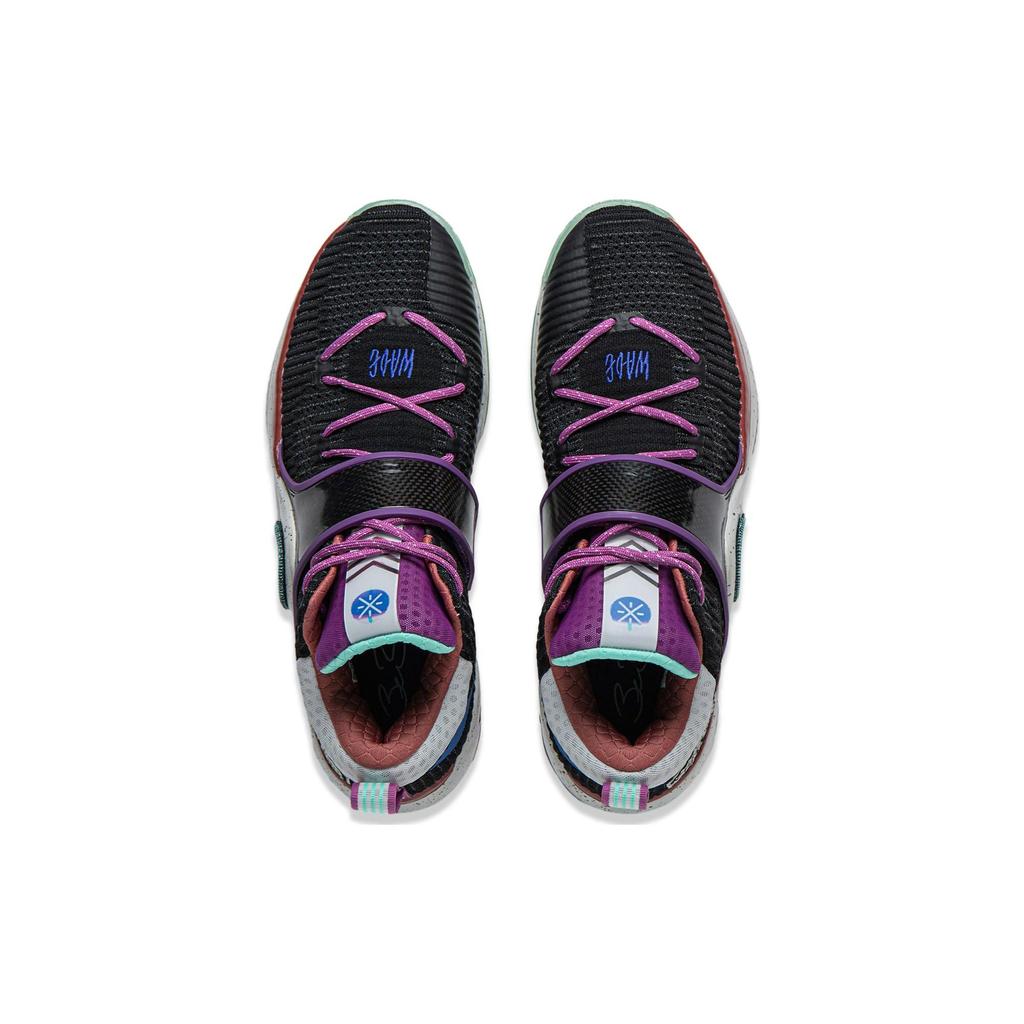 Li Ning Wow 6 Wade Way Kuising Dandou Lightweight Slip Resistant Shock Absorbing Mid Top Basketball Shoes Men Basketball Shoes Black ABAT131-9