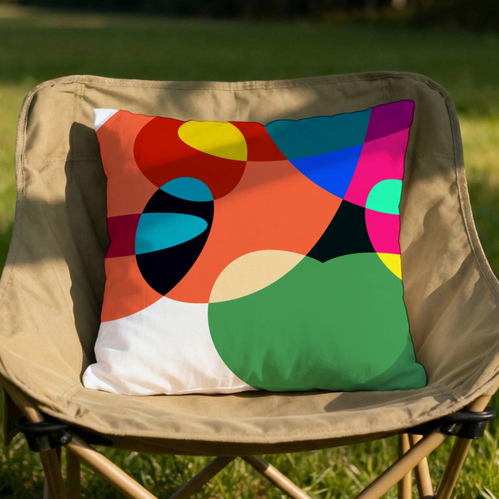 1Abstract Curve Colors Cushion Cover Soft Reversible  Durable Pillow Cover  MultiScene Use for Home  Car Daily Comfort