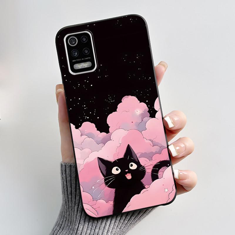 Case For LG K52 Q52 K62 Phone Case Luxury Cute Love Rabbit Funny Ultra Thin Slim Soft Black TPU Silicone Protective Back Cover
