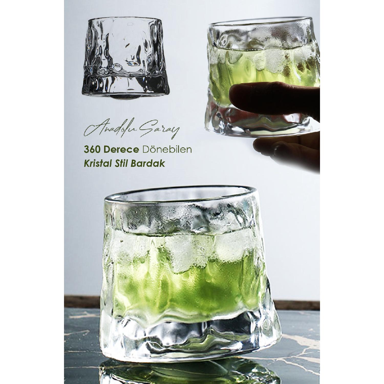 

360 Degree Rotatable Crystal Style Tumbler | Coffee And Presentation Glass | Borosilicate Glass