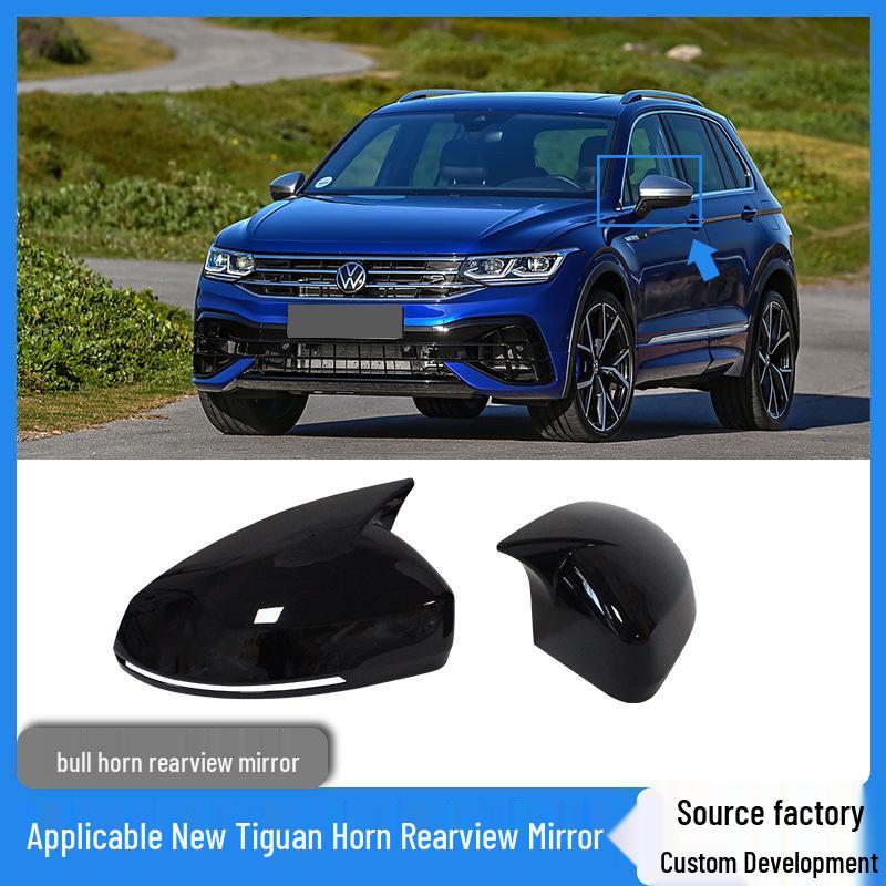 Аксессуары для модификации клаксона зеркала заднего вида Volkswagen Tiguan MK2.5 2018-2024 Glossy Black