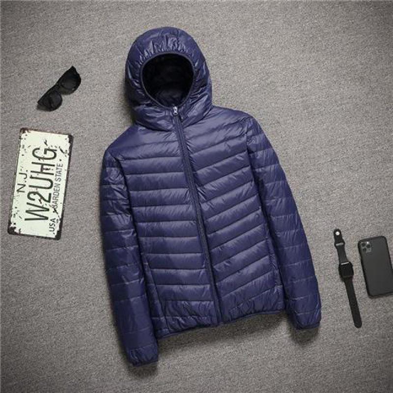 Men's 2023 Lightweight Cotton Jacket - Thin, Versatile, Stand Collar, Short, with Hood for Autumn/Winter