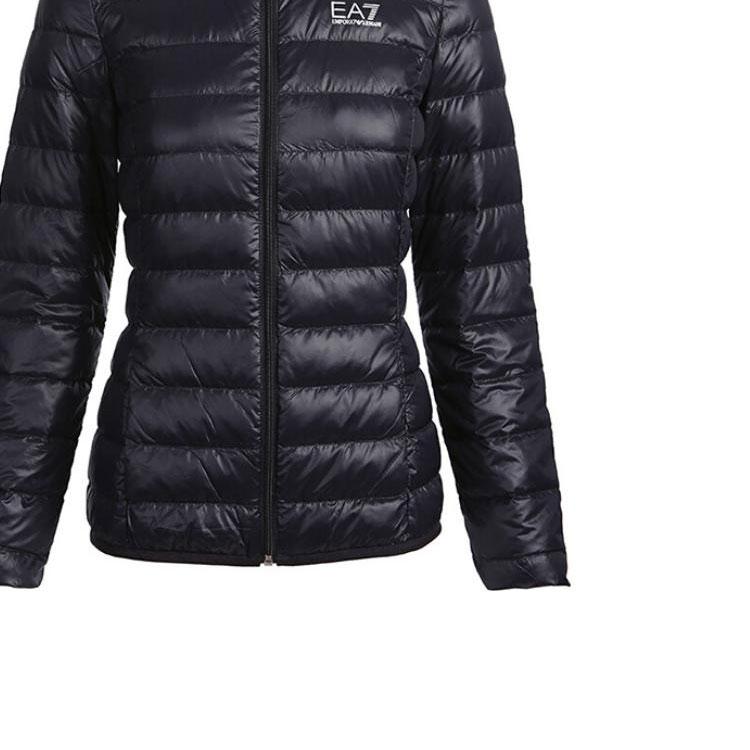 Emporio Armani EA7 SS23 Giacca Imbottita Casual con Cappuccio Stampa Lettere e Numeri Donna giacche Nero 8NTB14-TN12Z-1200