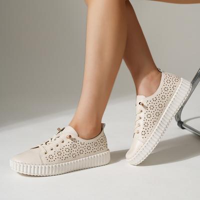 Large Size New Breathable Single Shoes Women's Fashion Lace Mesh Fisherman Shoes Versatile Casual and Comfortable Women's Shoes