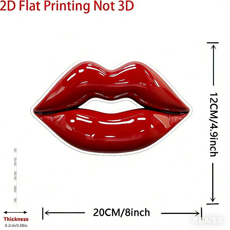 2D Flat Bohemian Style Heart Red Lips Acrylic Decoration Sign, Suitable for Wall Decoration, Porch, Room, Villa, Accents Home, Hallway, or Workplace -