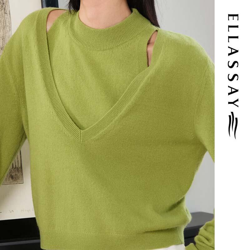 ELLASSAY Minimalist Cashmere Crewneck Sweater
