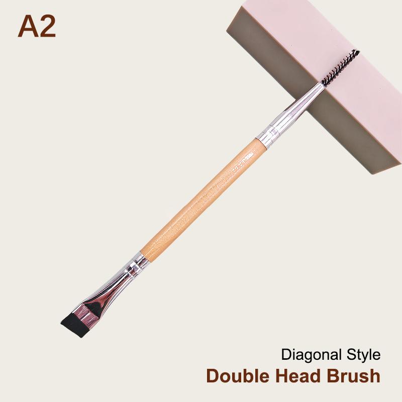 Eyebrow Brush Eyelash Comb Makeup Brushes Dual Ended Flat/Angled Brush Spoolie Brush 2 In 1 Lash Eyebrow Brush Set Makeup Tool