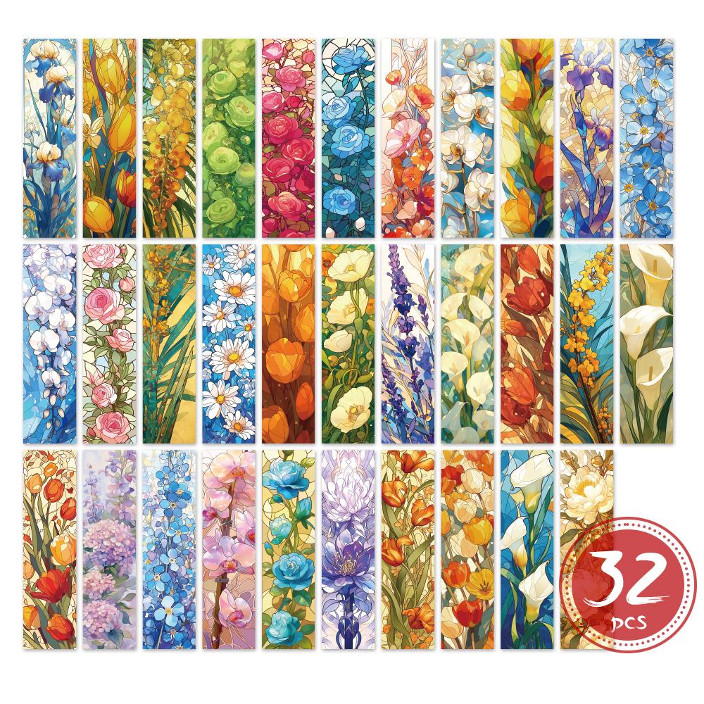 

32 шт., Ярко окрашенные закладки-букеты цветов, подходят для учителей, читателей и энтузиастов, подарки, вечеринки, дни рождения