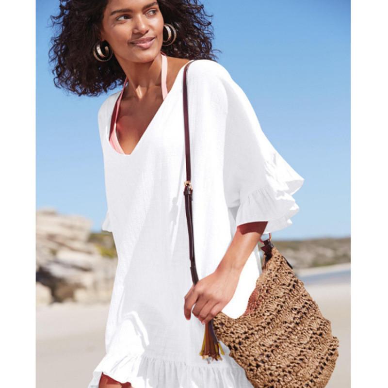 Beach Cover Up Dress With Tencel Blend Fabric For Summer Vacation Wear