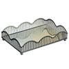 Exquisite Metal Storage Tray with Glass Mirror Bathroom Sundries Organizer  Home Decorations