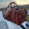 Weekend Brown Gym Luggage Duffel Large Real Sports Bag Leather Duffle