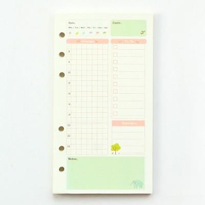 A5 A6 Loose Leaf Kawaii 45 Sheets Loose-leaf Notebook Paper Refill Spiral Binder Index Inside Page Daily Monthly Weekly Agenda