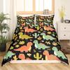 Cute Dinosaur Duvet Cover King Queen Kawaii Cartoon Wild Dino Bedding Set For Kids Boys Girls Jungle Animals Comforter Cover