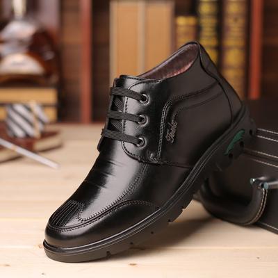 Men's Winter Shoes High Quality Leather Boots Plush Warm Lace Up Ankle Boots Designer Luxury Male Casual Shoes Botas De Hombre